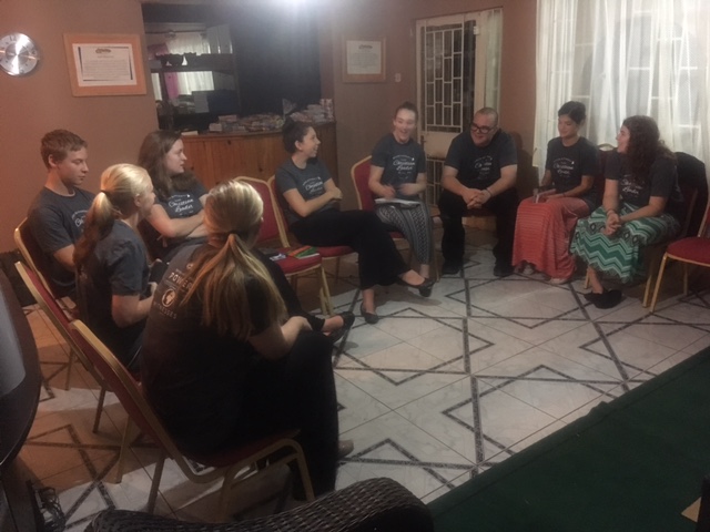 The team prepares a 3-hour ministry for tomorrow where we will be first going to visit a school for 3rd-9th graders, and then tomorrow afternoon we will be taking our lessons to an orphanage.