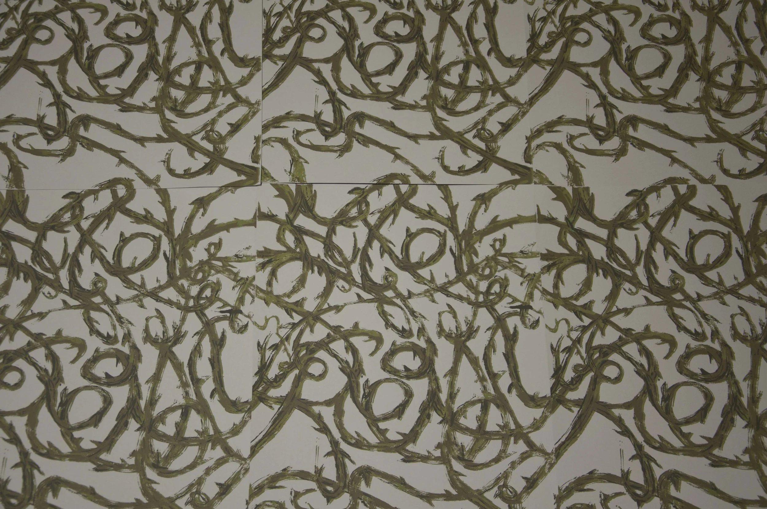 "Don't get caught" Screen print wallpaper. 2013.