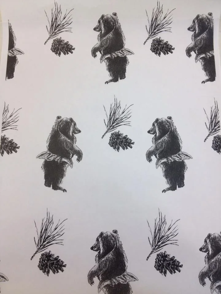 "Tutu Bear" Drawing. 18"x24". 2014