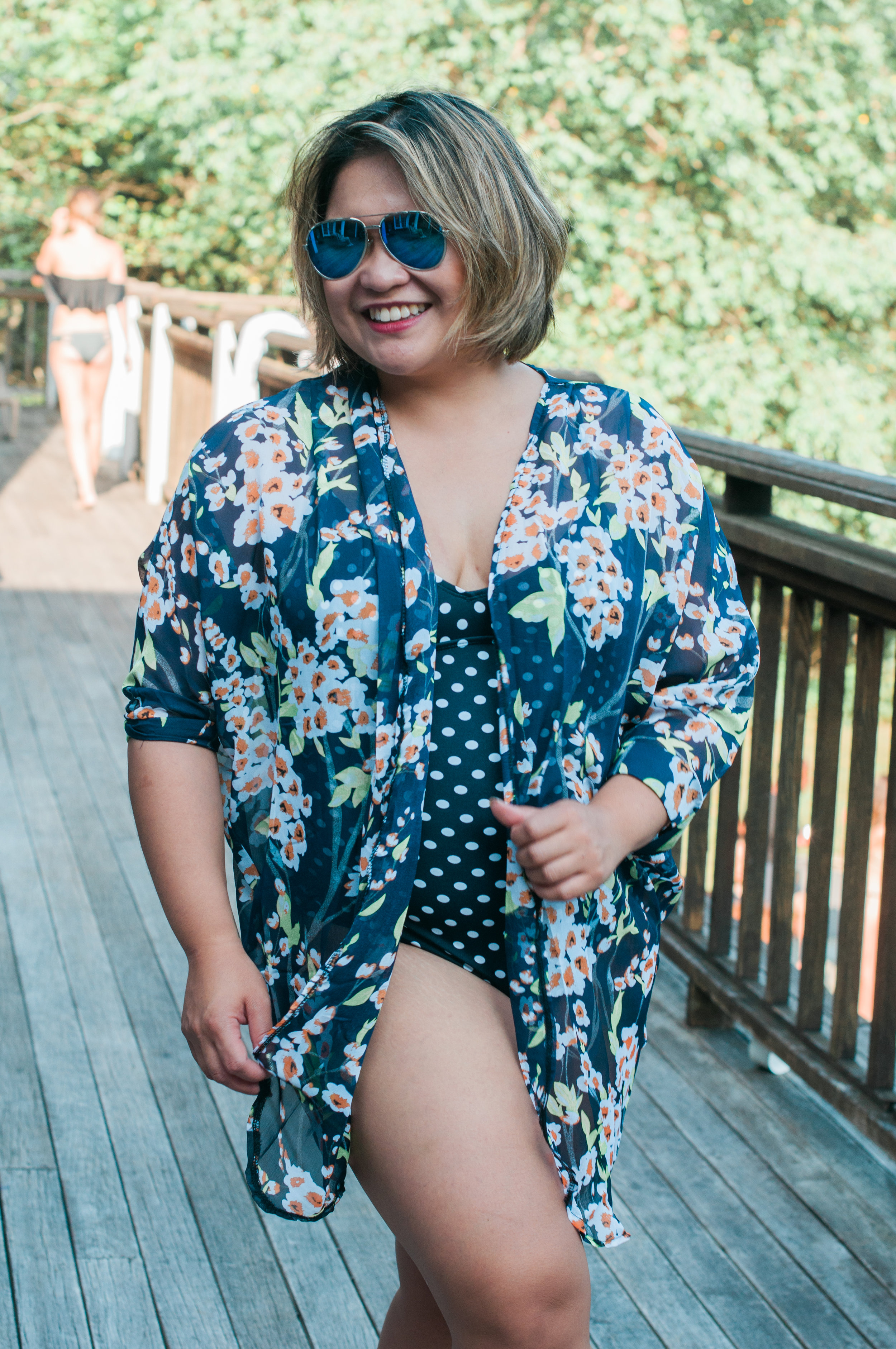 Laurie Espino looking fabulous on the deck.