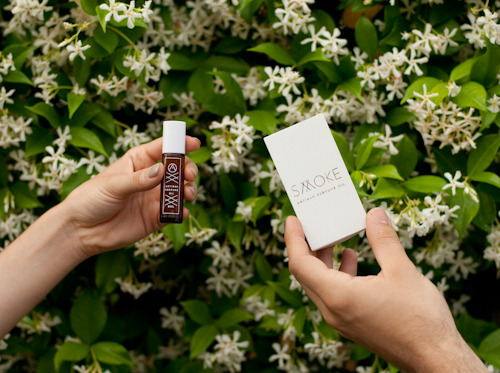 All smoke perfumes are packaged in handmade prism shaped vessels made from reclaimed wood.