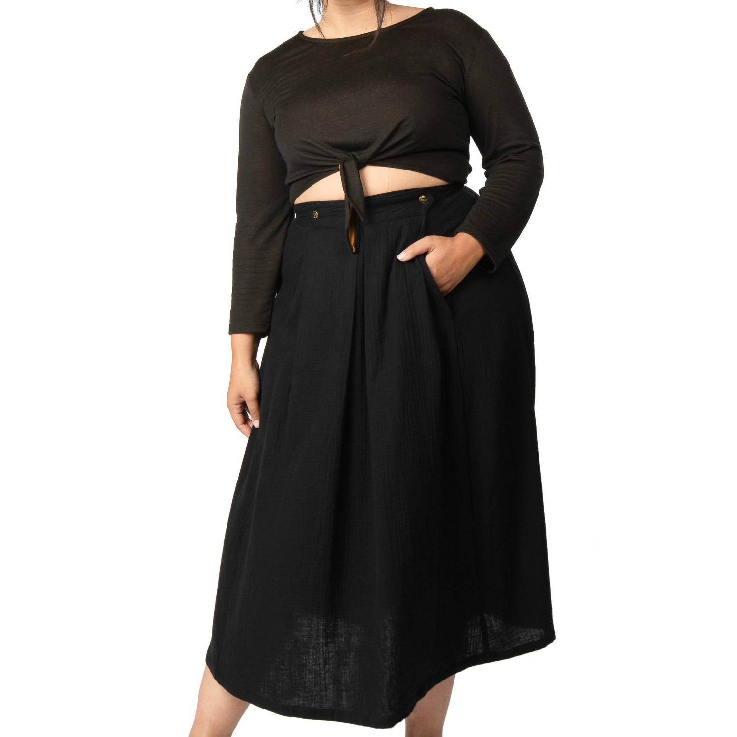 RueSkirtBlackDoubleGuazePocket.jpg