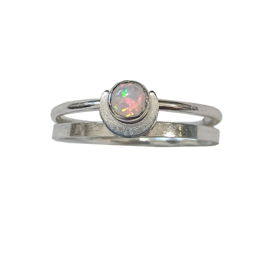 opal ring set in silver