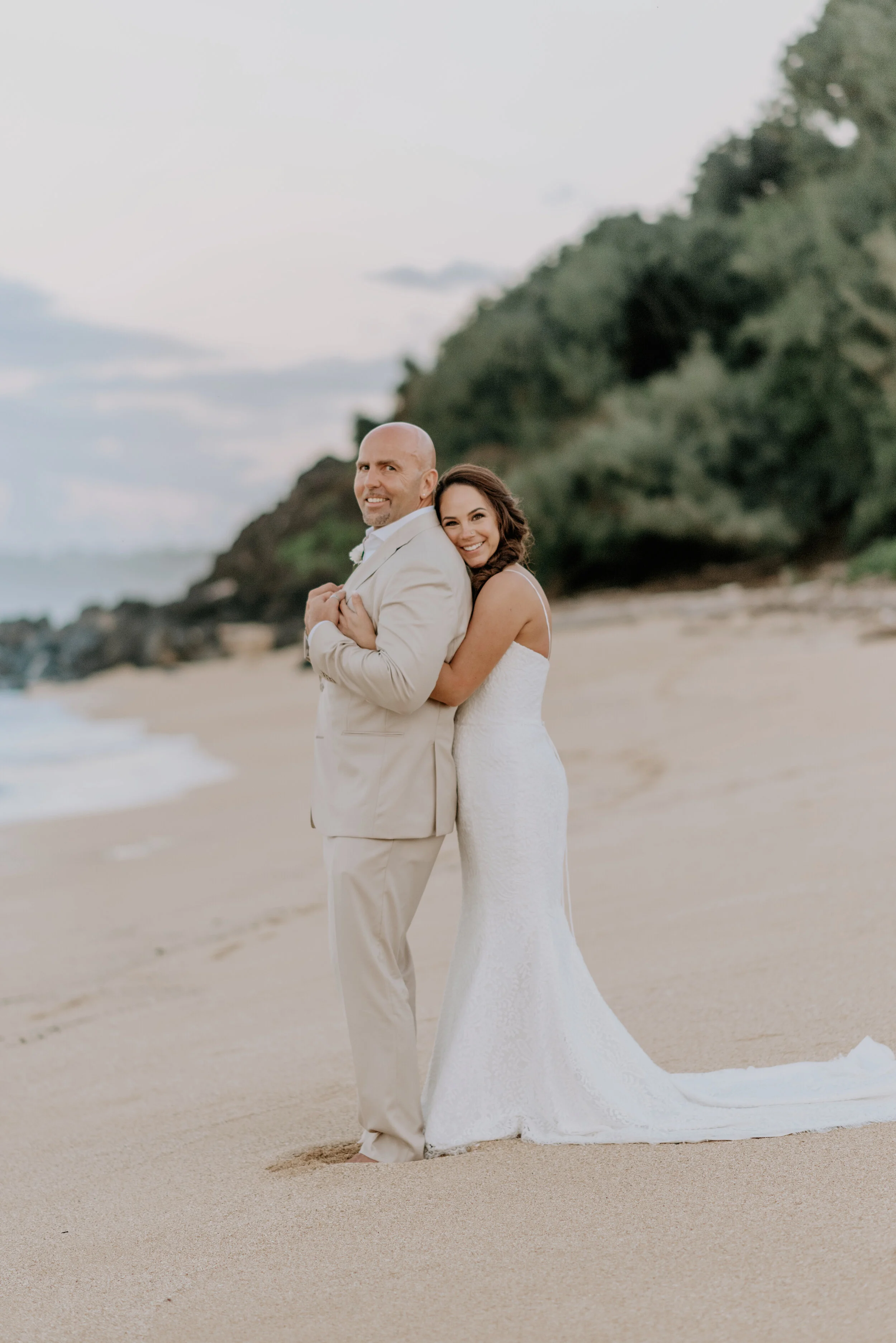 Delicate Sunset Elopement on Kauai, Hawaii