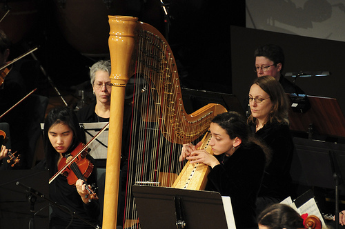 Harpist Nadia Noor hard at work