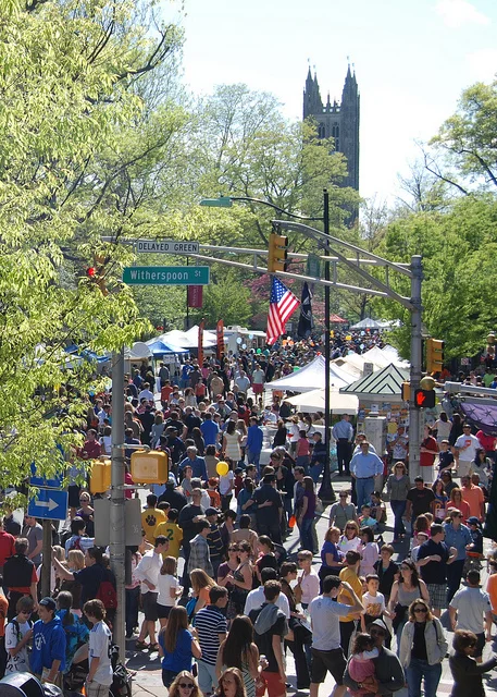 The community floods the streets of downtown Princeton