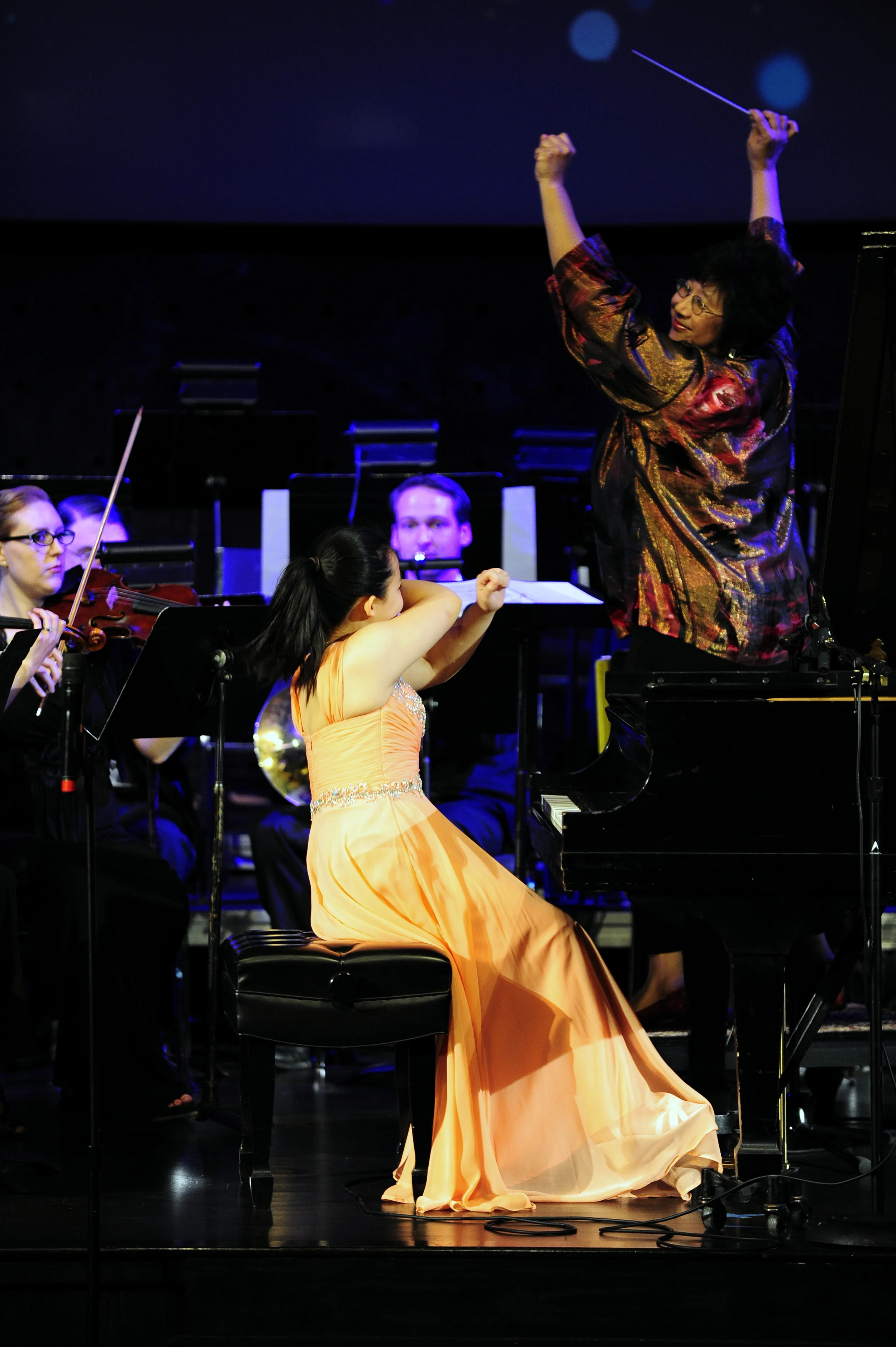 Maestra Lin and Crystal Chiu in intense collaboration