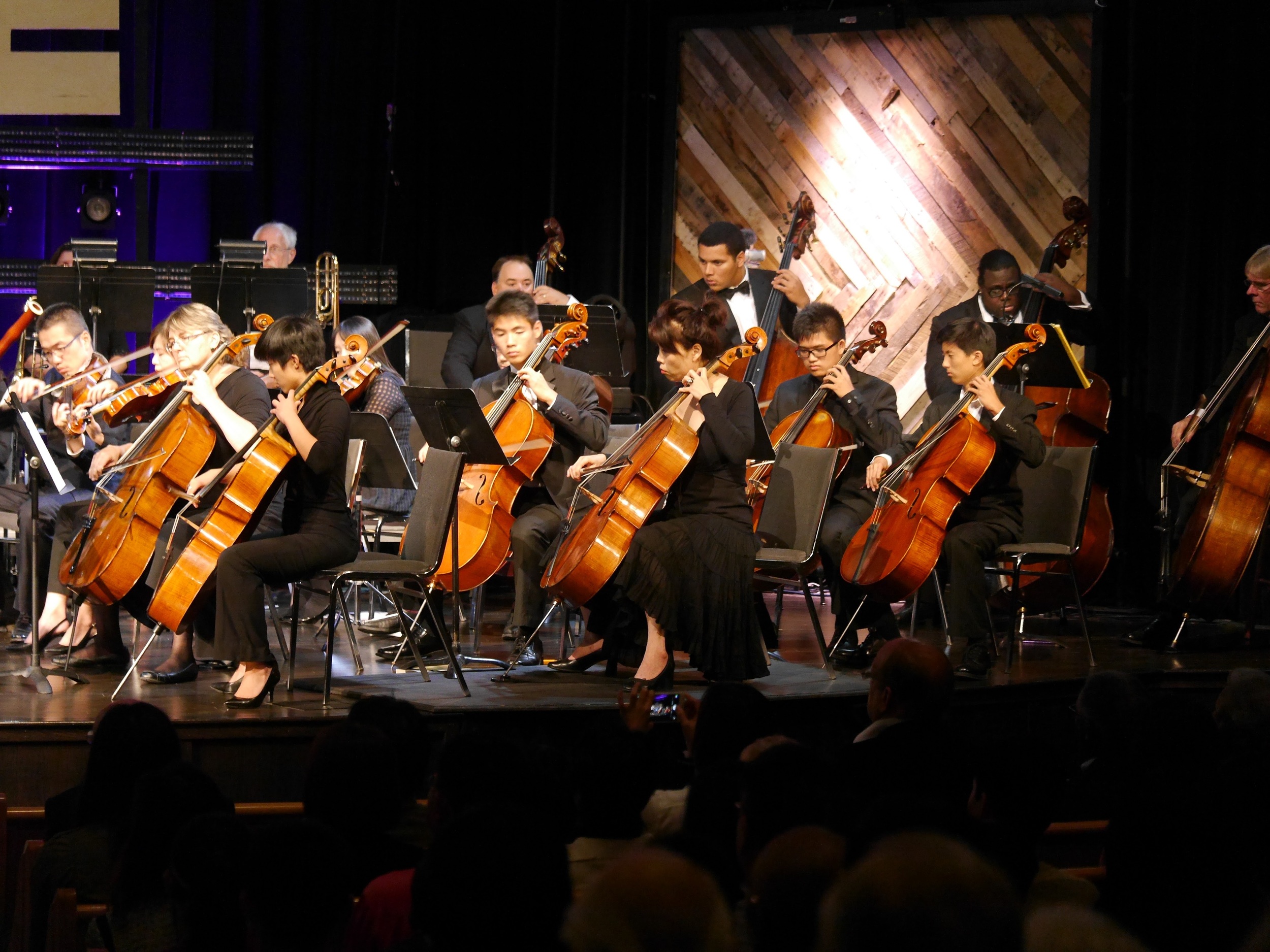 Principal Courtney Kaita leading the cello section
