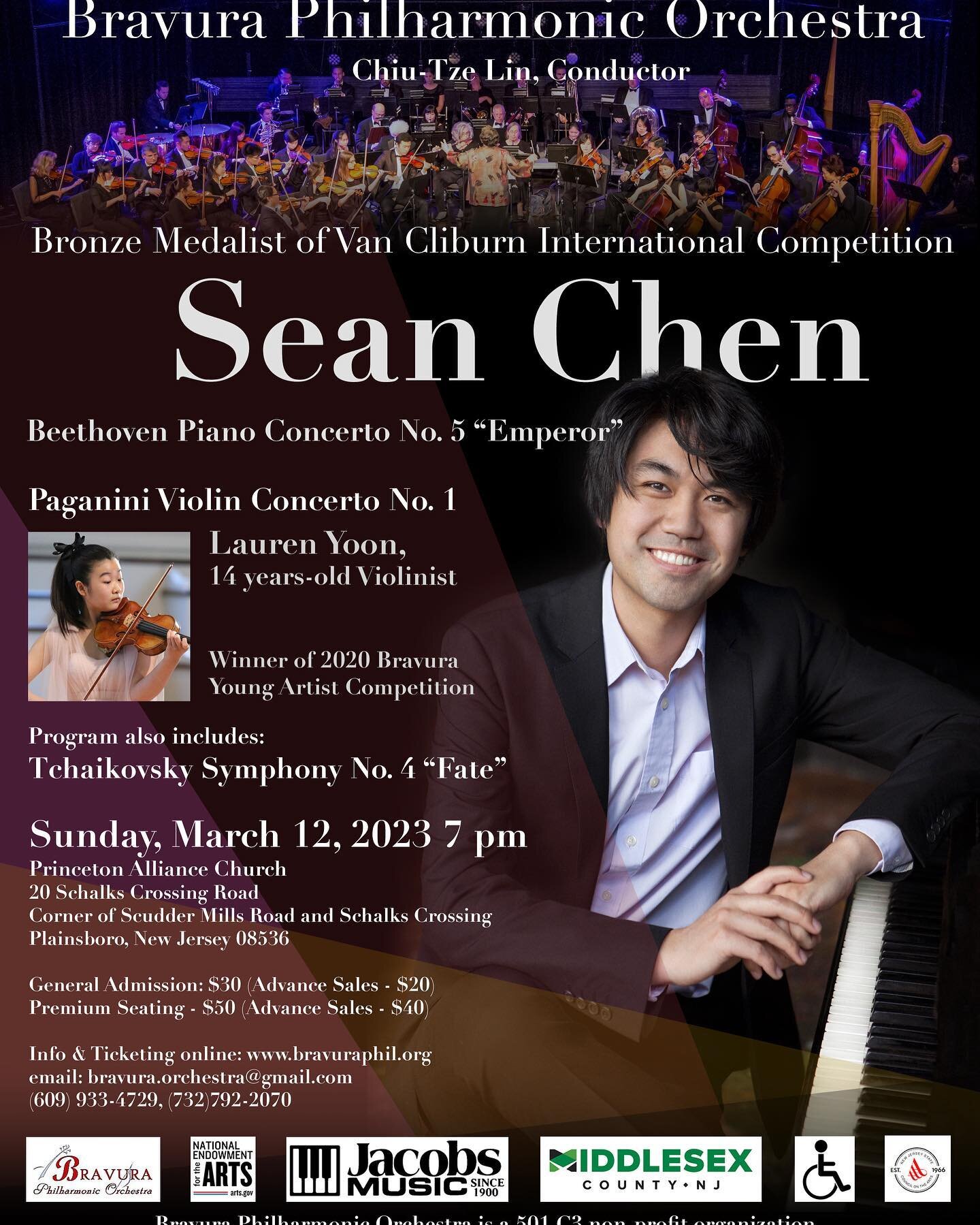 Good morning, friends of the Bravura Philharmonic Orchestra! Mark your calendar for 7 pm on March 12, 2023!  In this incoming spring concert at @princetonalliance , we will be featuring the bronze medalist of Van Cliburn International Competition @se