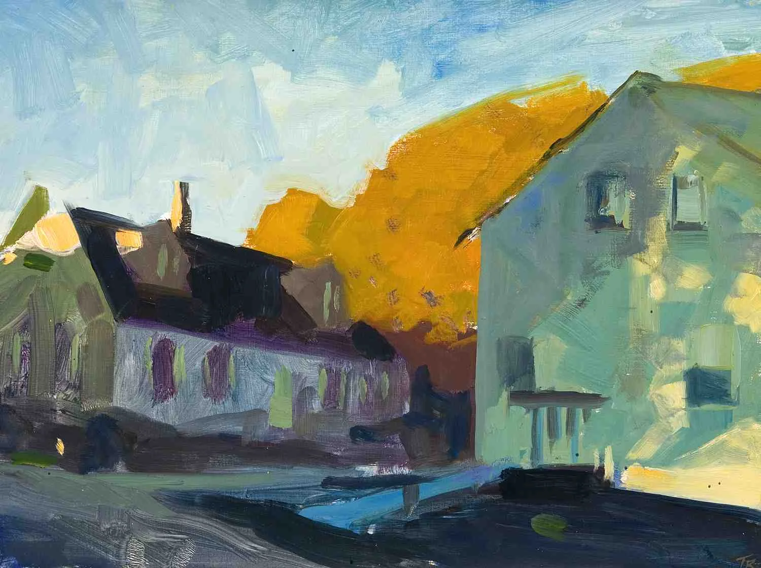"Light Spot-Warren St." 16" x 20" Oil on Canvas 2012 Private Collection
