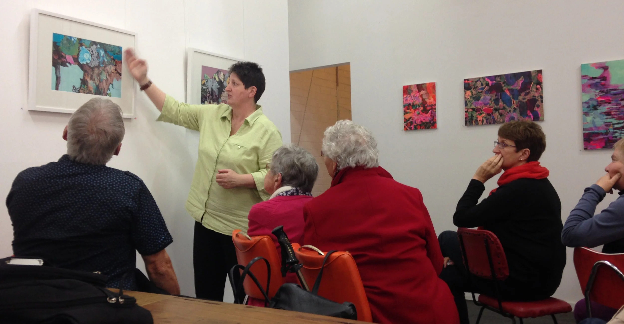 Anne Hastie delivering an artist's talk.