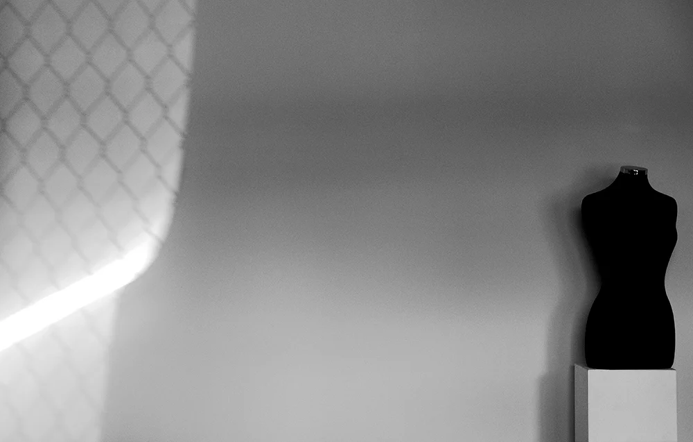 Fishnet Shadow and Mannequin. Fuji XE2, with 18-55mm Zoom.