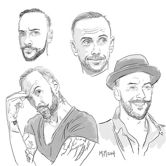 Sketch studies of Adam "Nergal" Darski, controversial polish celebrity and front man of extreme metal band, Behemoth. He saw this on Instagram and contacted me to ask if he could re post on his Facebook page.