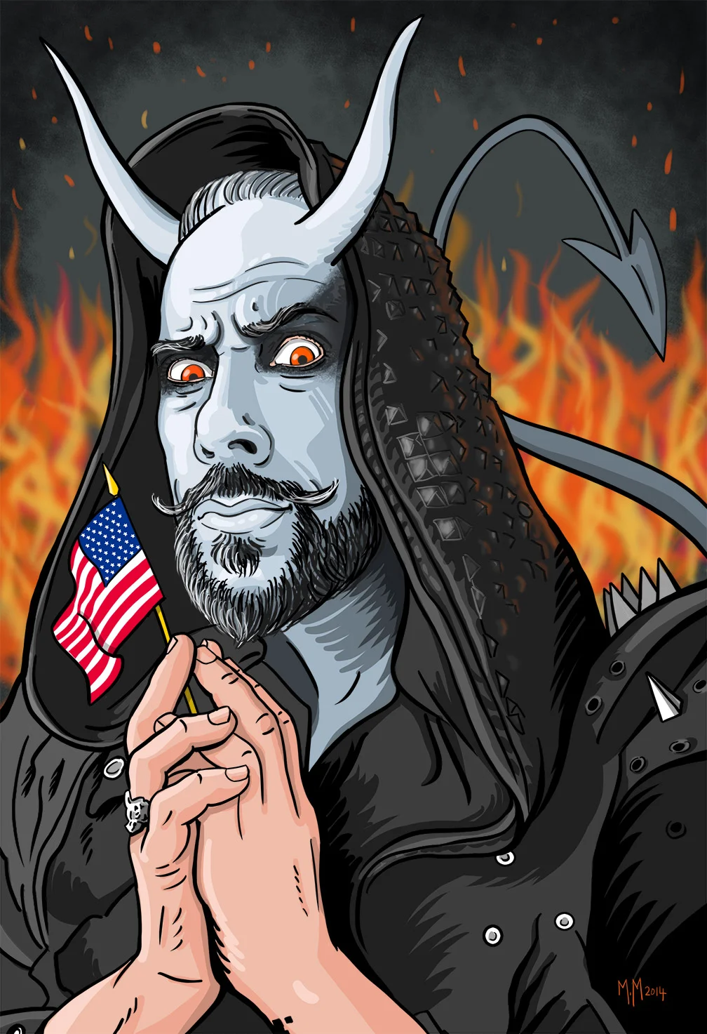 Finished illustration of Nergal for the US Behemoth tour. I used this in an email campaign geared toward art directors in the music, arts and entertainment industry. I emailed it to him and he wrote me back, telling me how much that he loved it and also posted it on his Facebook and Instagram pages and hundreds of people saw it. Thanks Nergal!