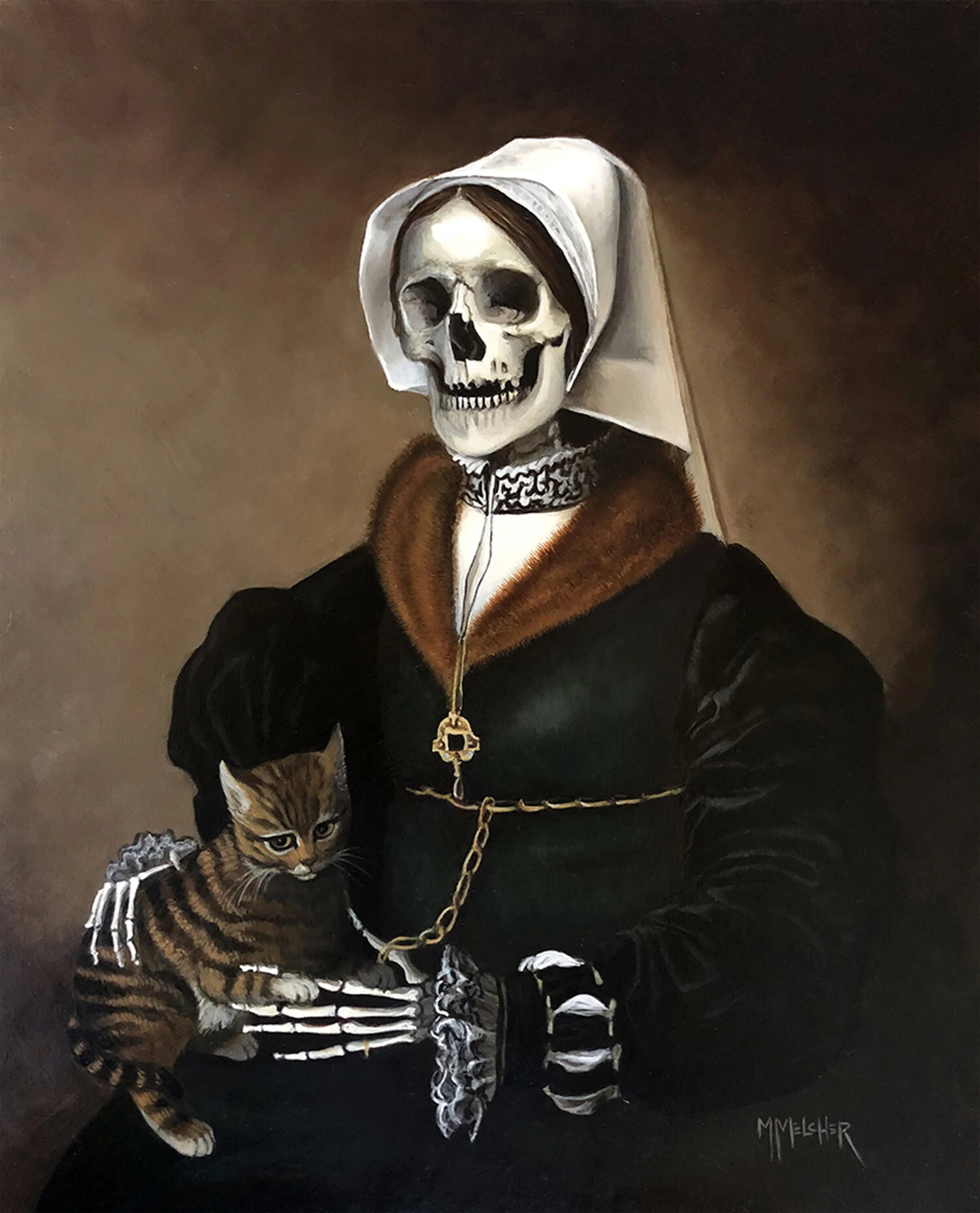 "Portrait of a Woman with a Cat"