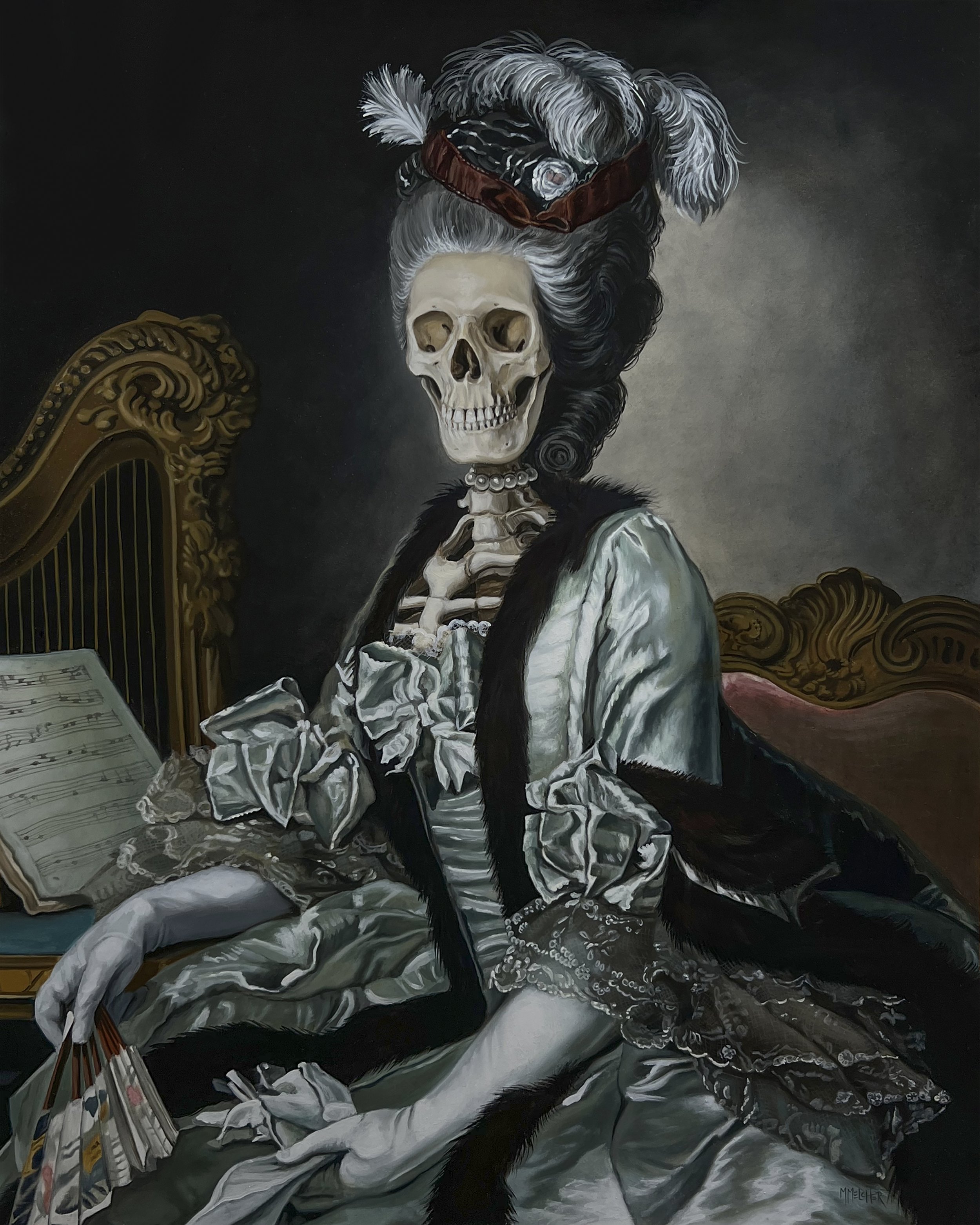 "Ghost in the Music Room" (after 'Portrait of Countess Anne DEscherny', by Alexander Roslin b. 1718 d.1793)