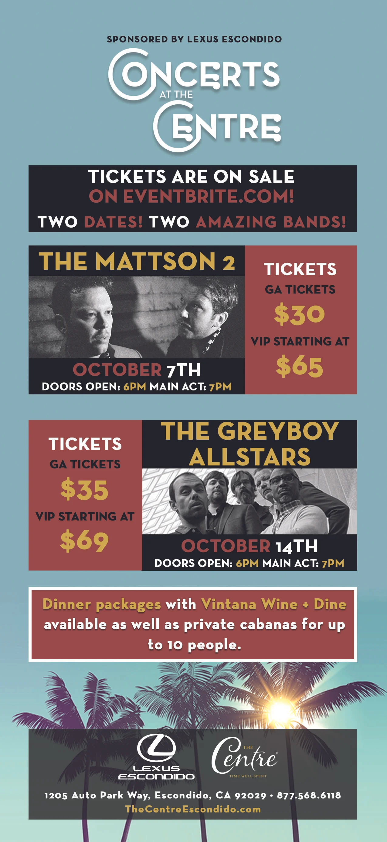 Concerts at The Centre Flyer