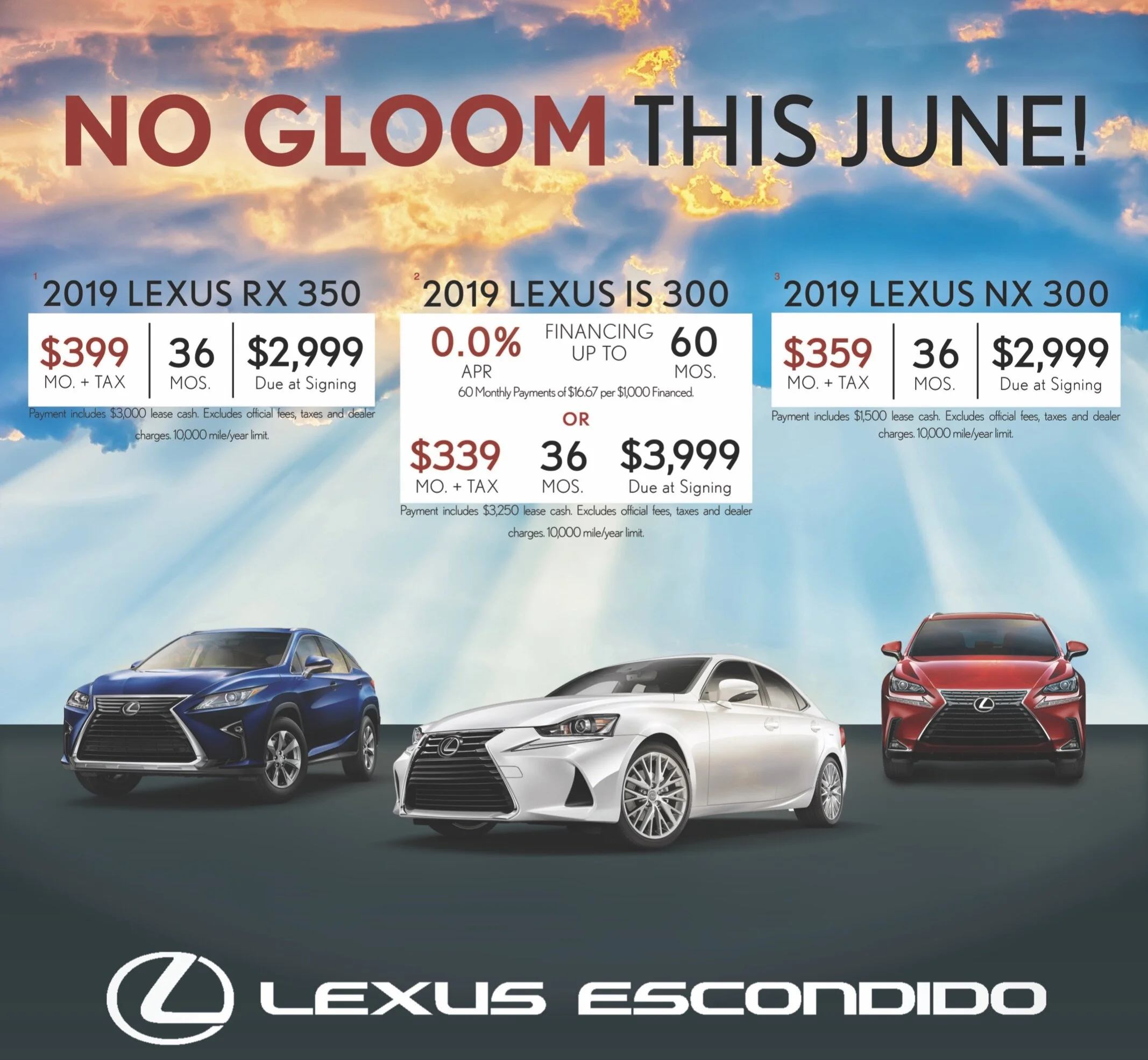 Lexus Escondido June Lease Specials Poster