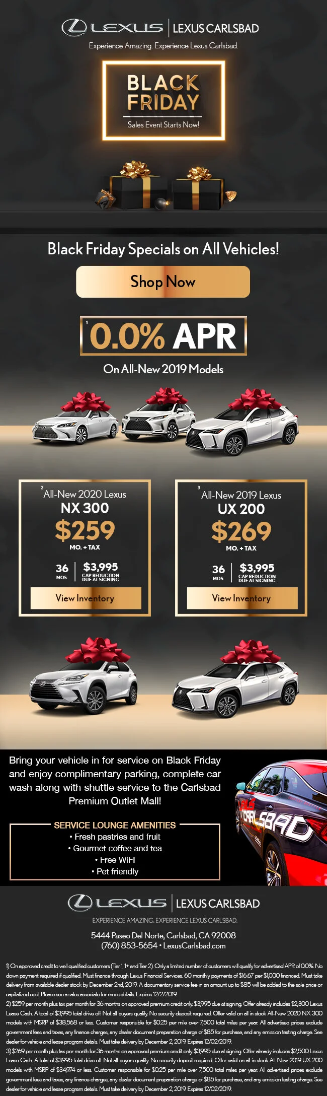Lexus Carlsbad Black Friday Email Campaign