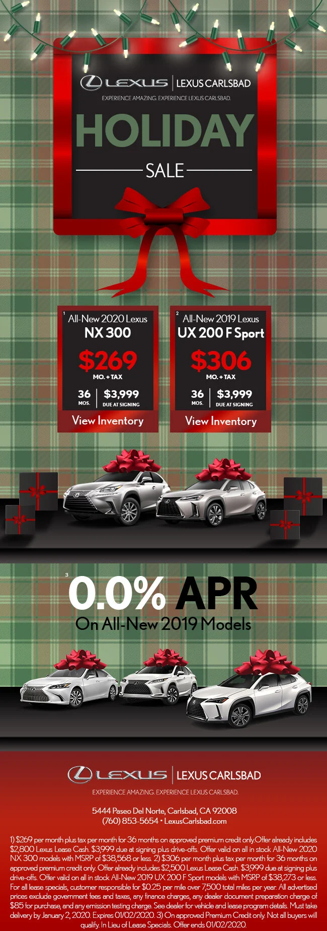 Lexus Carlsbad holiday Email Campaign