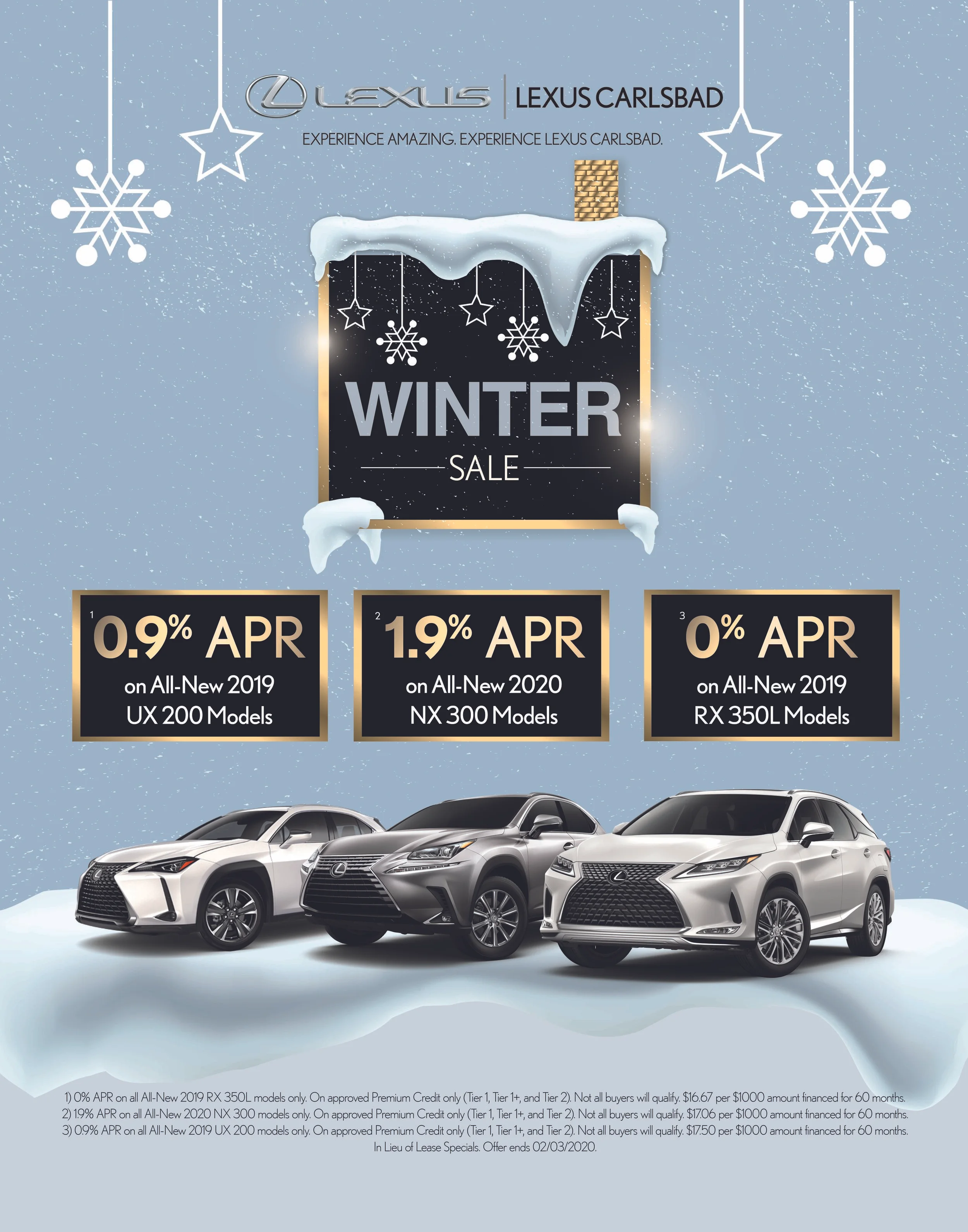 Lexus Carlsbad Winter Sale 22x28 inch Foam Core Signs