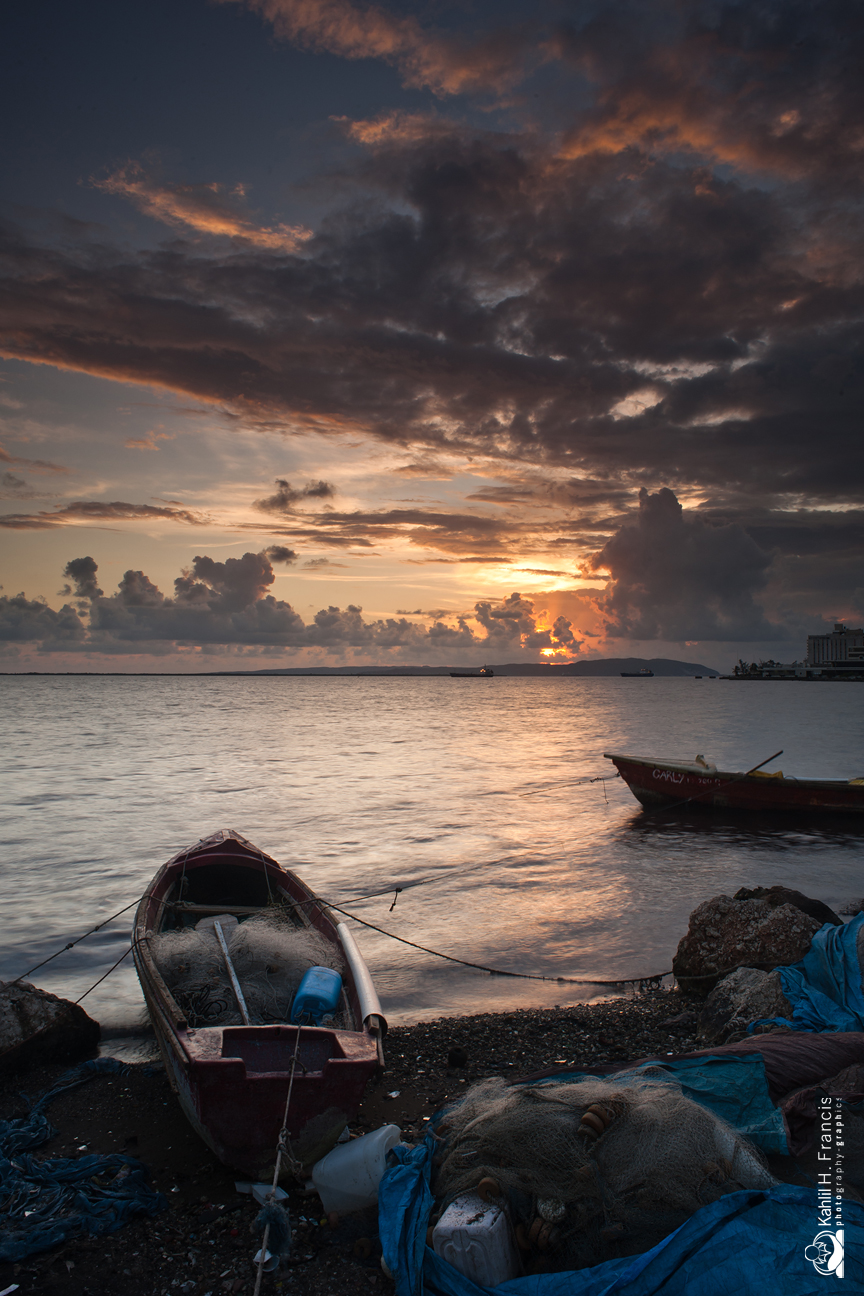 Fishing Net, Boat and Sky