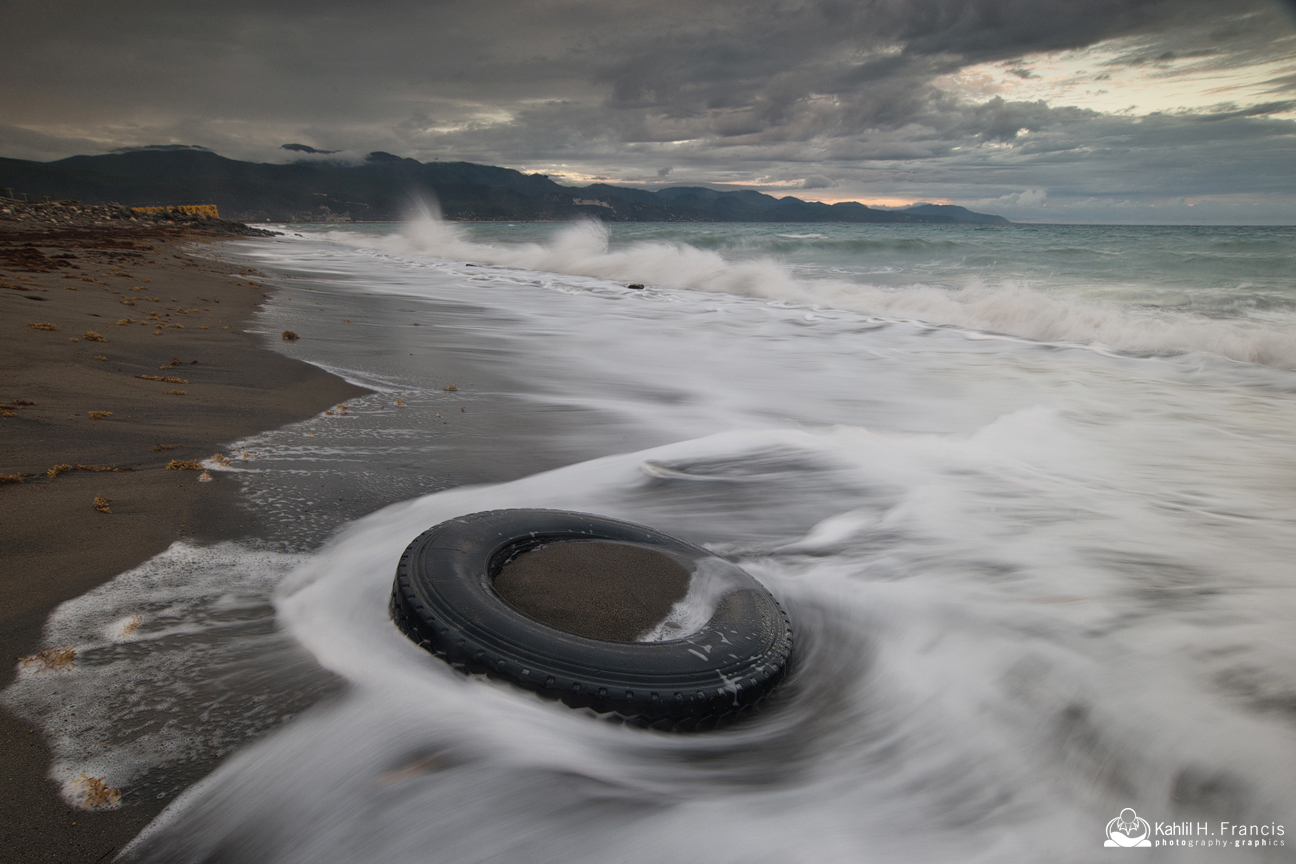 Tyre in the Surf and Foam - Palisadoes