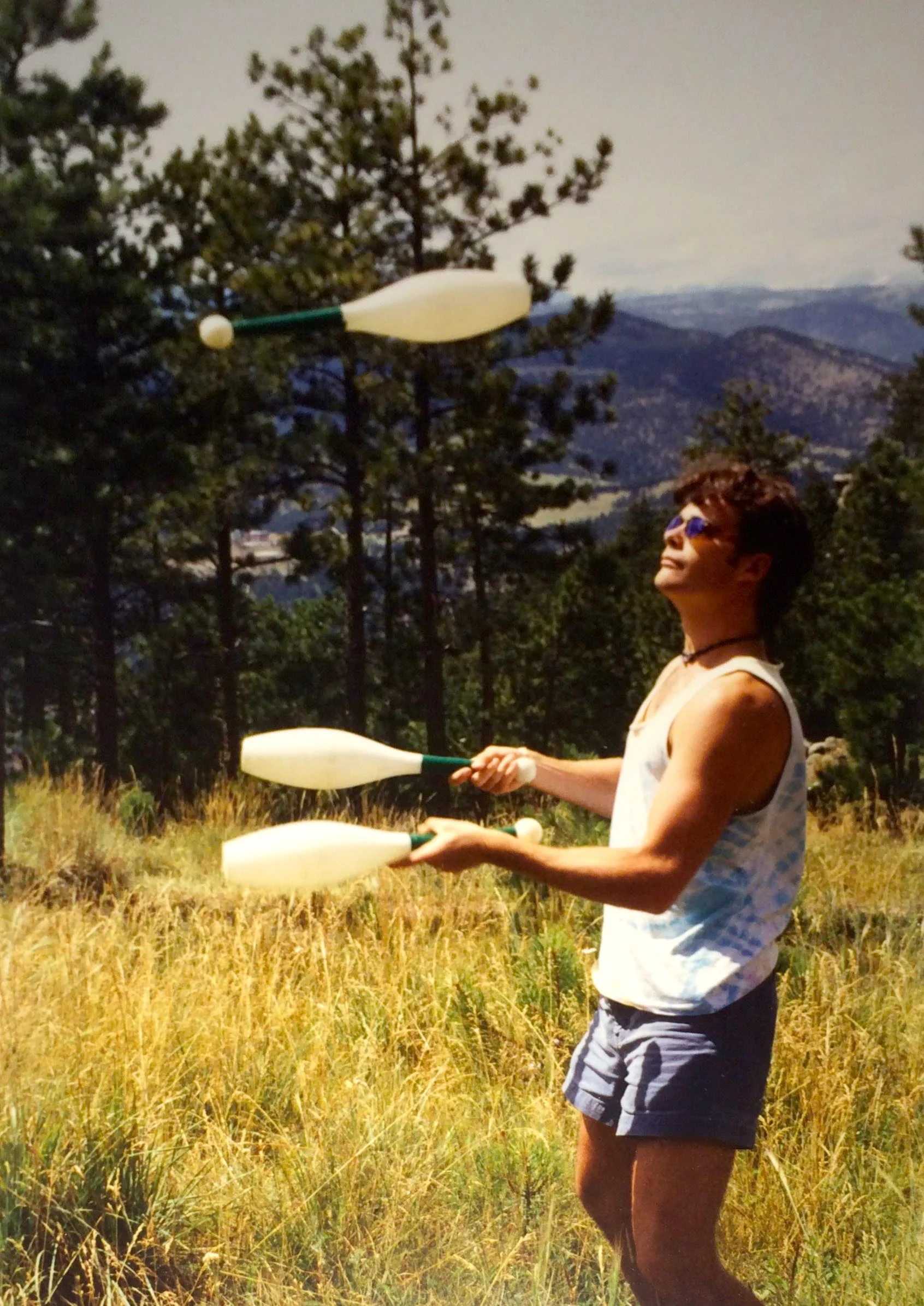 Learning to juggle clubs in the mountains... before all hell broke loose.