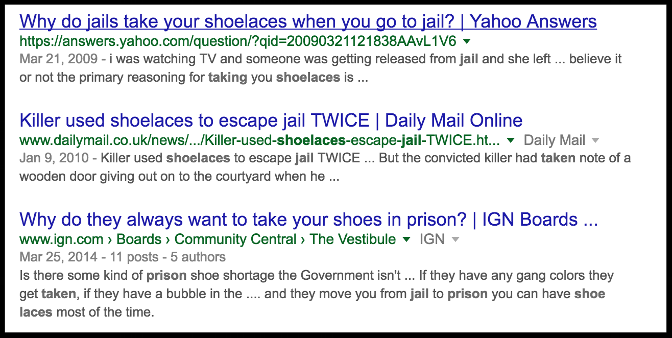 A quick Jail Shoelace primer...