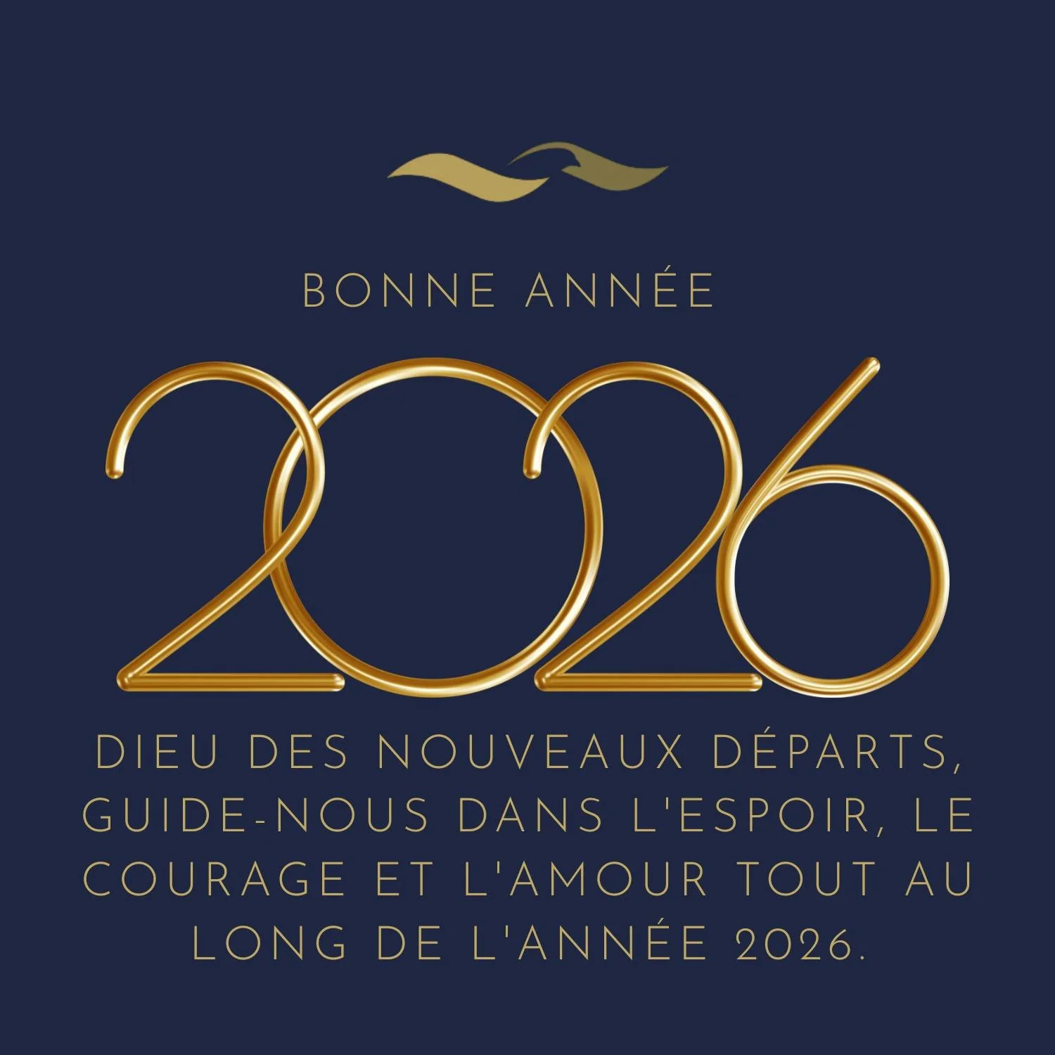 God of new beginnings, guide us in hope, courage, and love throughout 2026.
Dieu des nouveaux d&eacute;parts, guide-nous dans l'espoir, le courage et l'amour tout au long de l'ann&eacute;e 2026.