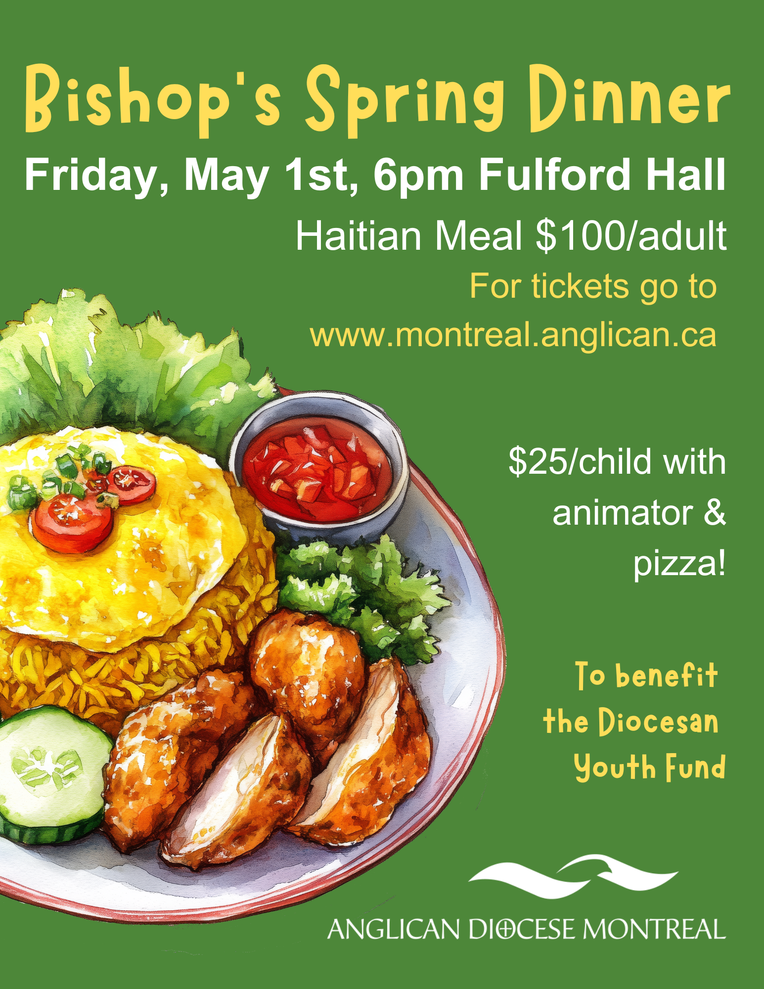 Announcing the Bishop's Spring Fundraising Dinner /  Annonce du dîner de collecte de fonds printanier de l'évêque 
