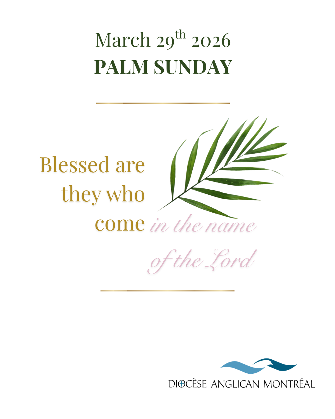Palm Sunday / Dimanche des Rameaux