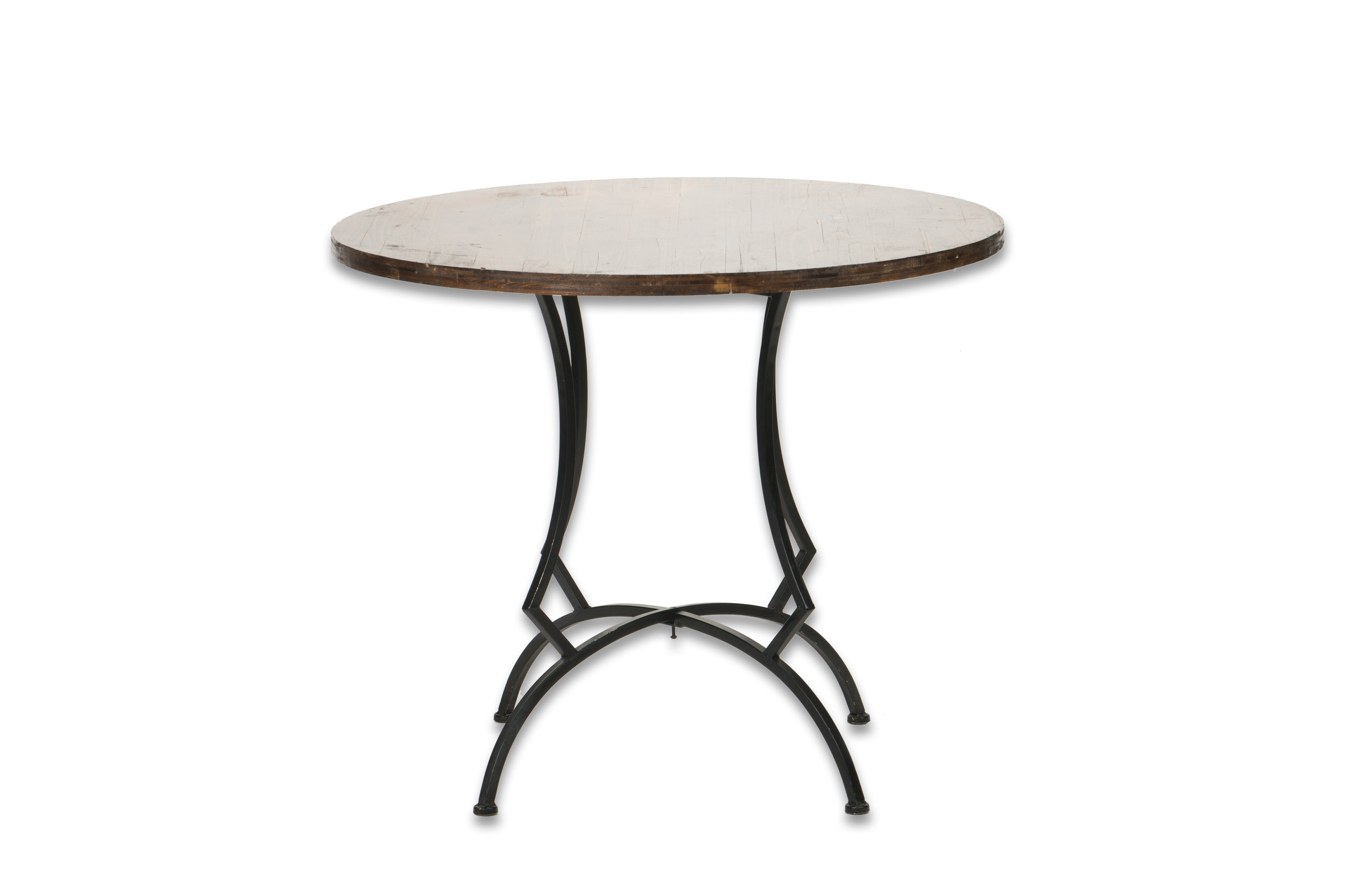 WOOD & METAL ROUND TABLE