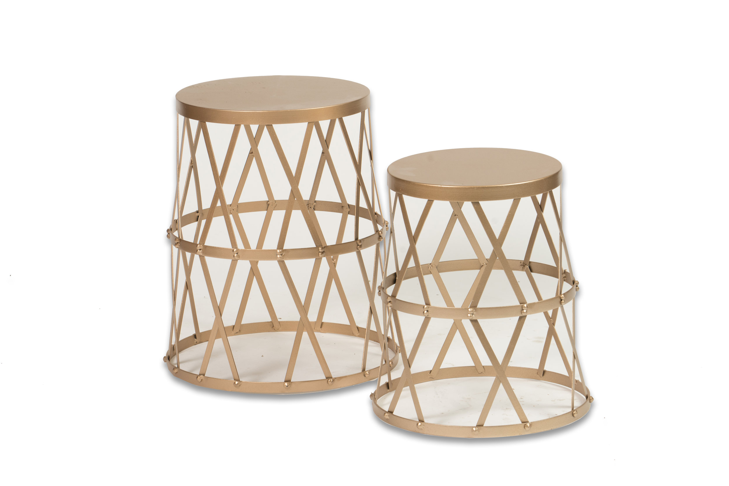 GOLD METAL NESTING END TABLES