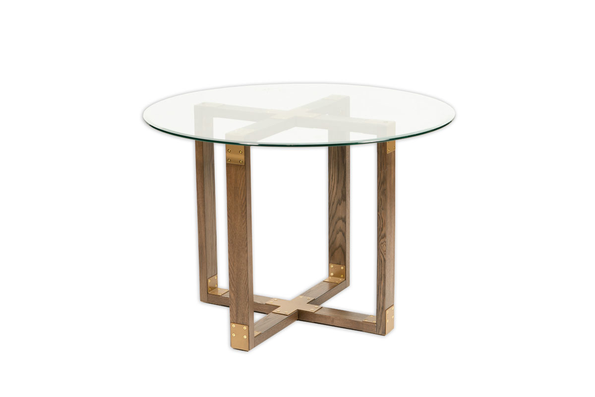 GLASS TOP ROUND DINING TABLE
