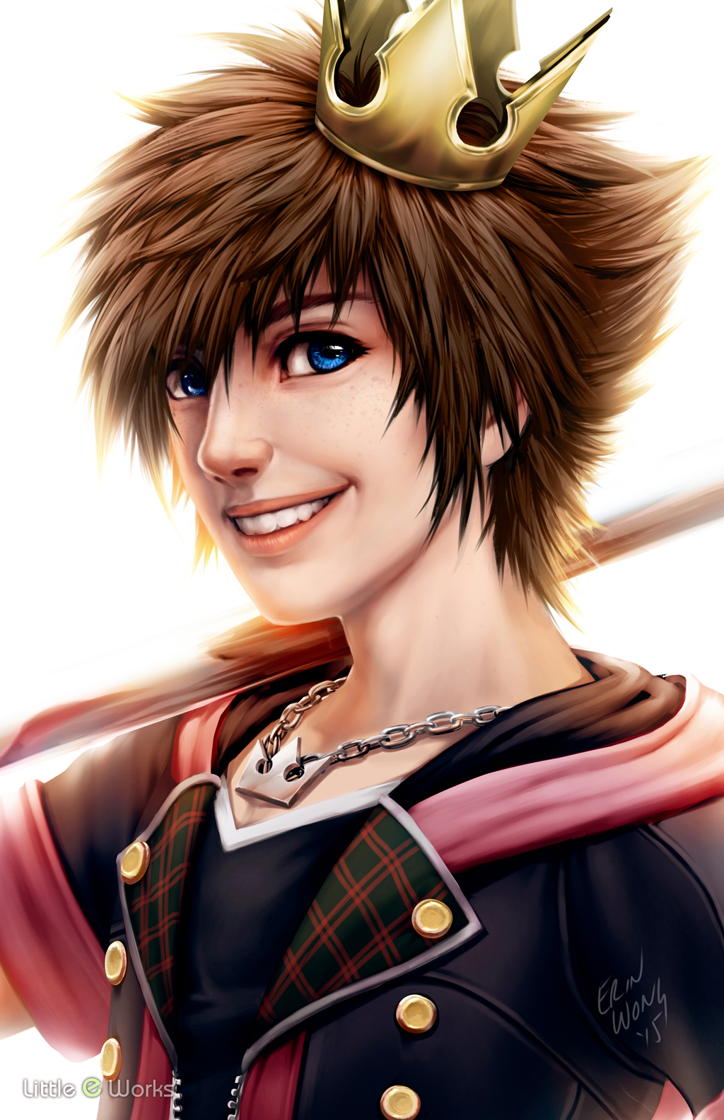 Semi-realism painting of Sora from Square Enix's Kingdom Hearts series.