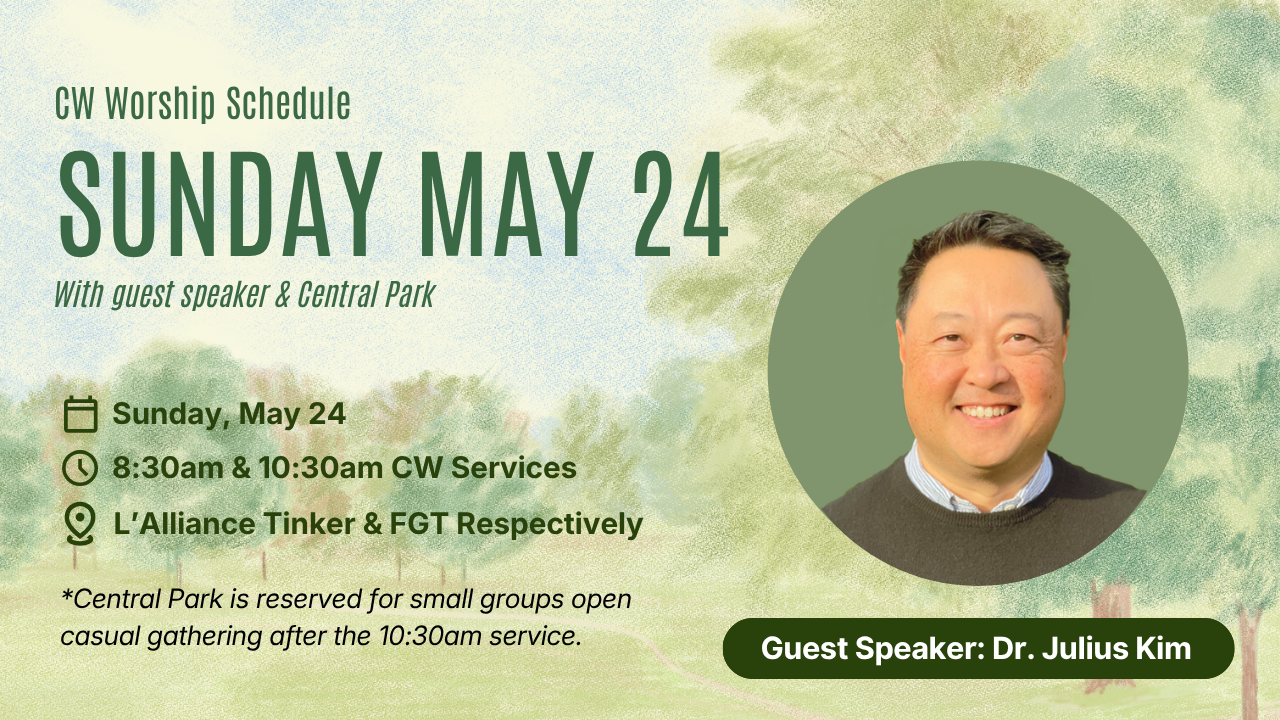 Sunday May 24 Guest Speaker