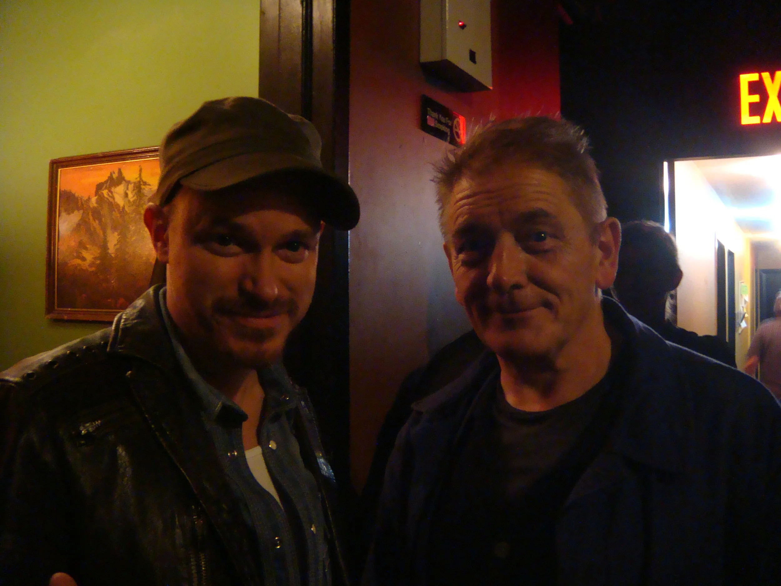 Backstage at a Nick Lowe show with legendary keyboardist Geraint Watkins.