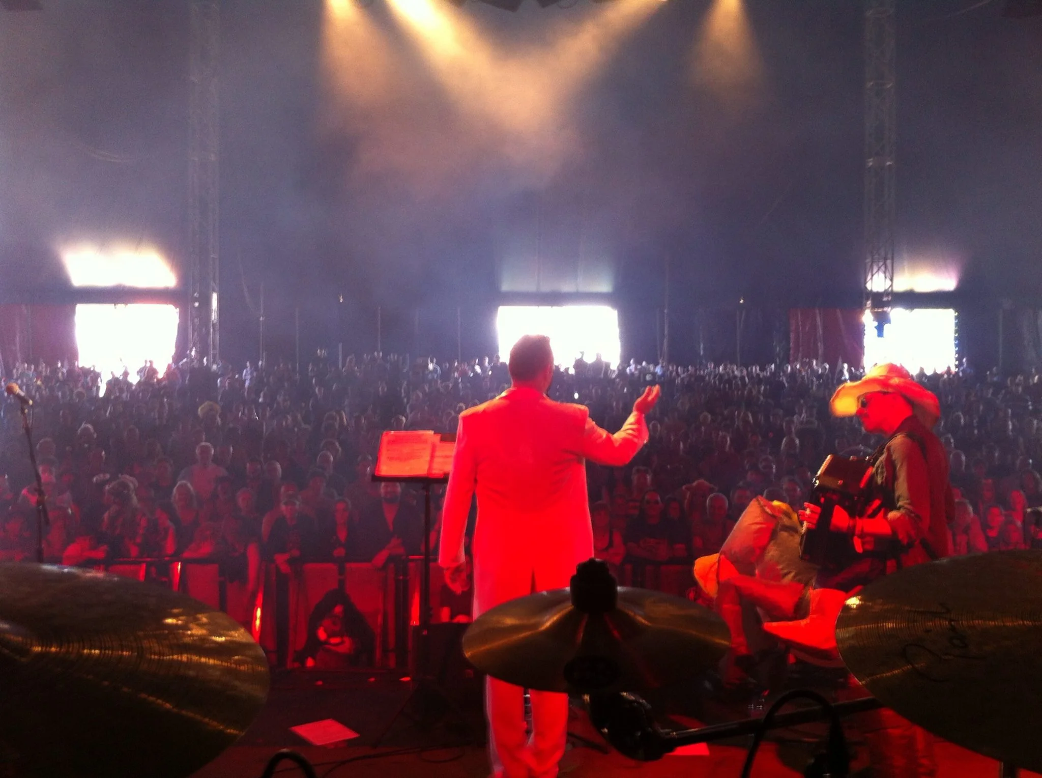 Rev Hammer and I at the Beautiful Days Big Top Tent.