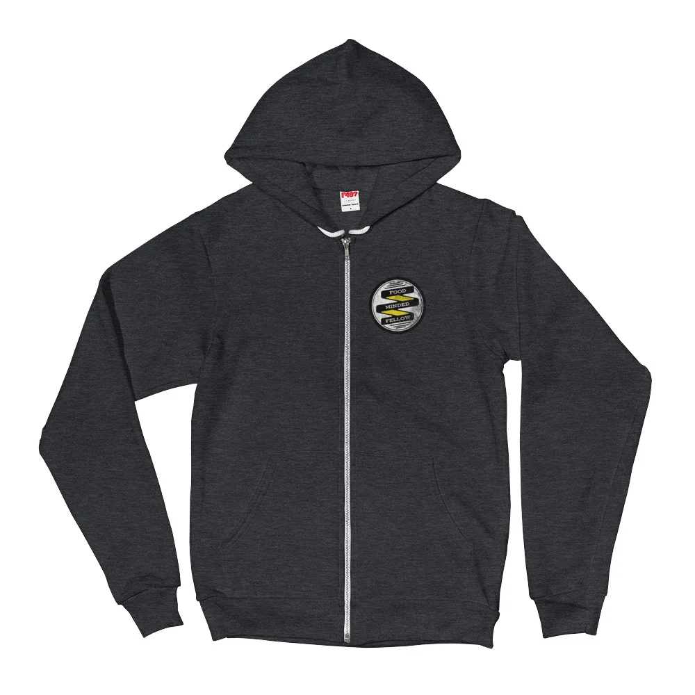 "Food Minded Fellow"tm American Apparel Zip Up