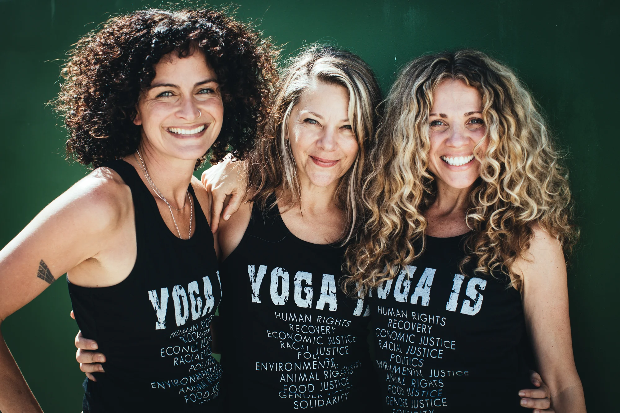 Seane Corn , Hala Khouri, M.A. , & Suzanne Sterling are internationally known for their yoga practice as activism work. Committed to conscious, sustainable social change, the trio launched OTM in 2007 as a global community-focused leadership training organization for activists. Meet the rest of our team here.