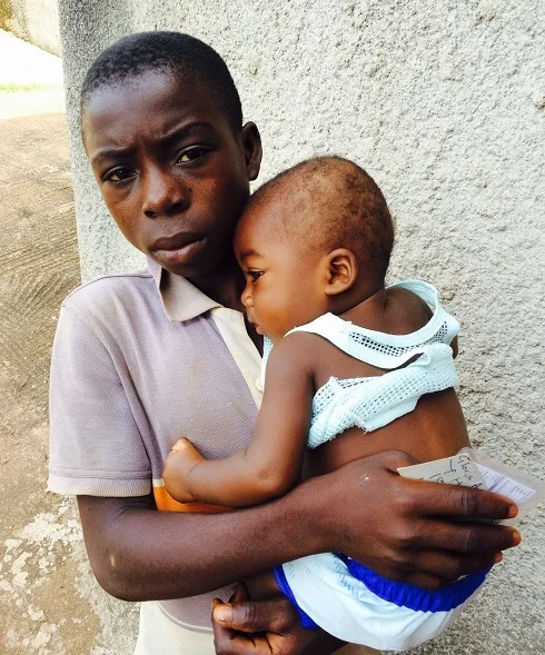 This young man brought his little brother to us with pneumonia, malaria, and a painful ear infection. Pneumonia and malaria are the two most common causes of childhood mortality in Ghana. This concerned big brother knew such a sick baby needed help. 