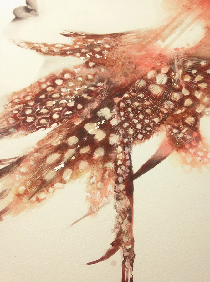 Close up of gold leaf touches