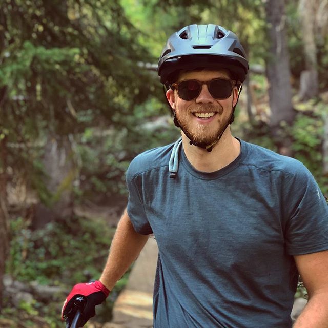 Full disclosure: I cropped out my fanny pack. Mountain biking in the mornin&rsquo;. Photo credit: @erinhorn