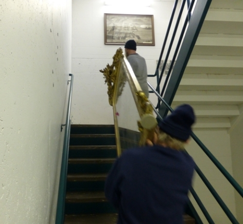 No way that mirror was going to fit in the elevator.