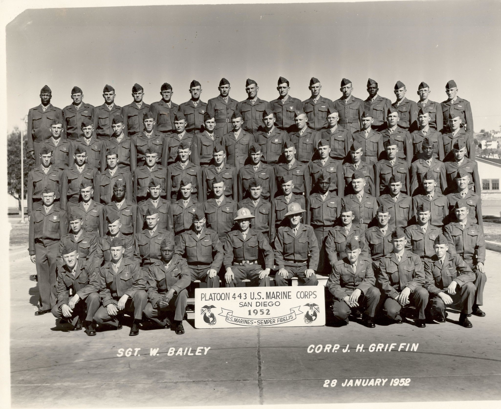 Marine Corps Platton 443 with James Thornton pictured. 