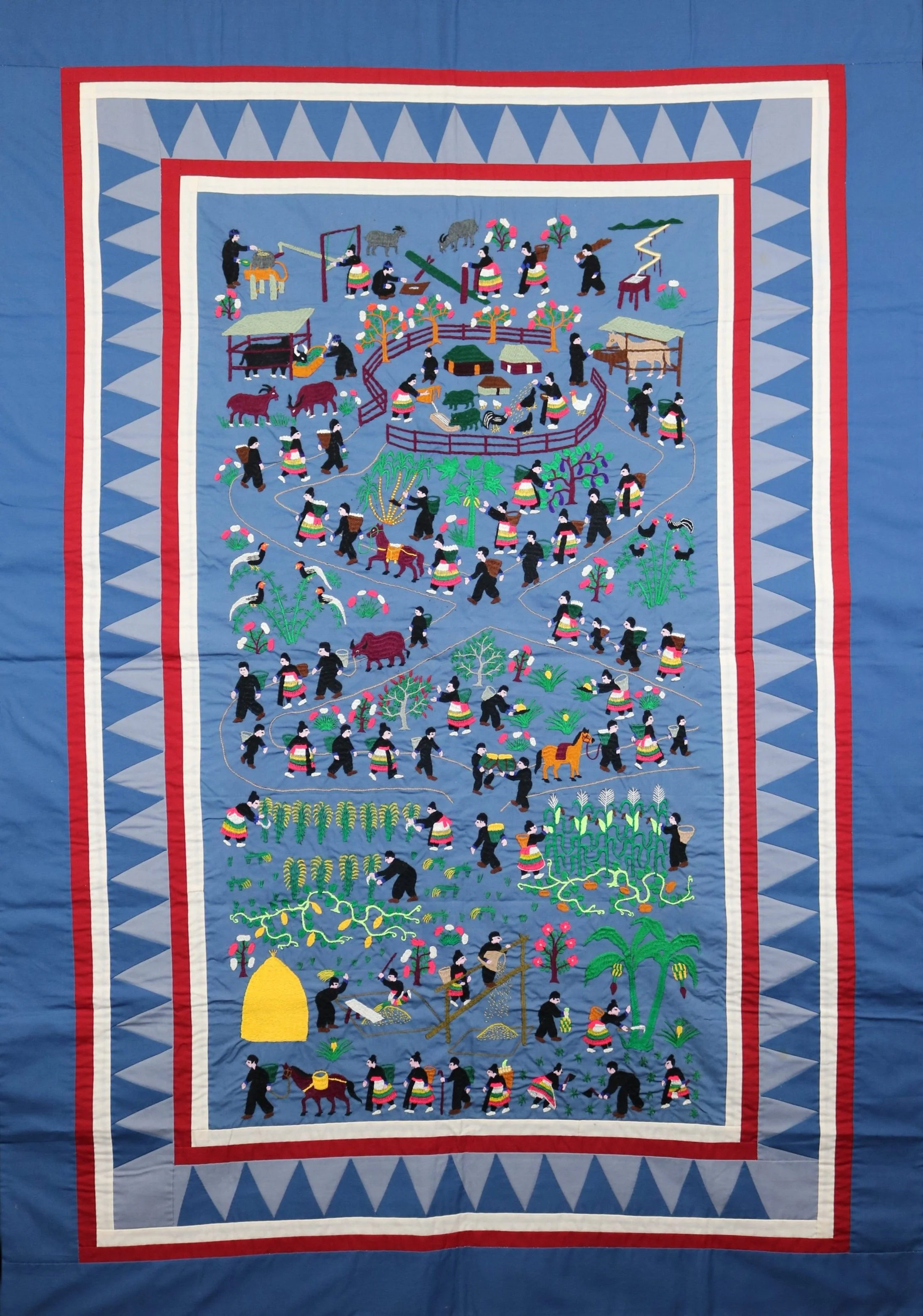 アート・デザイン・音楽 Hmong Story Cloths Hmong Story Cloth Embroidery Panel | eBay