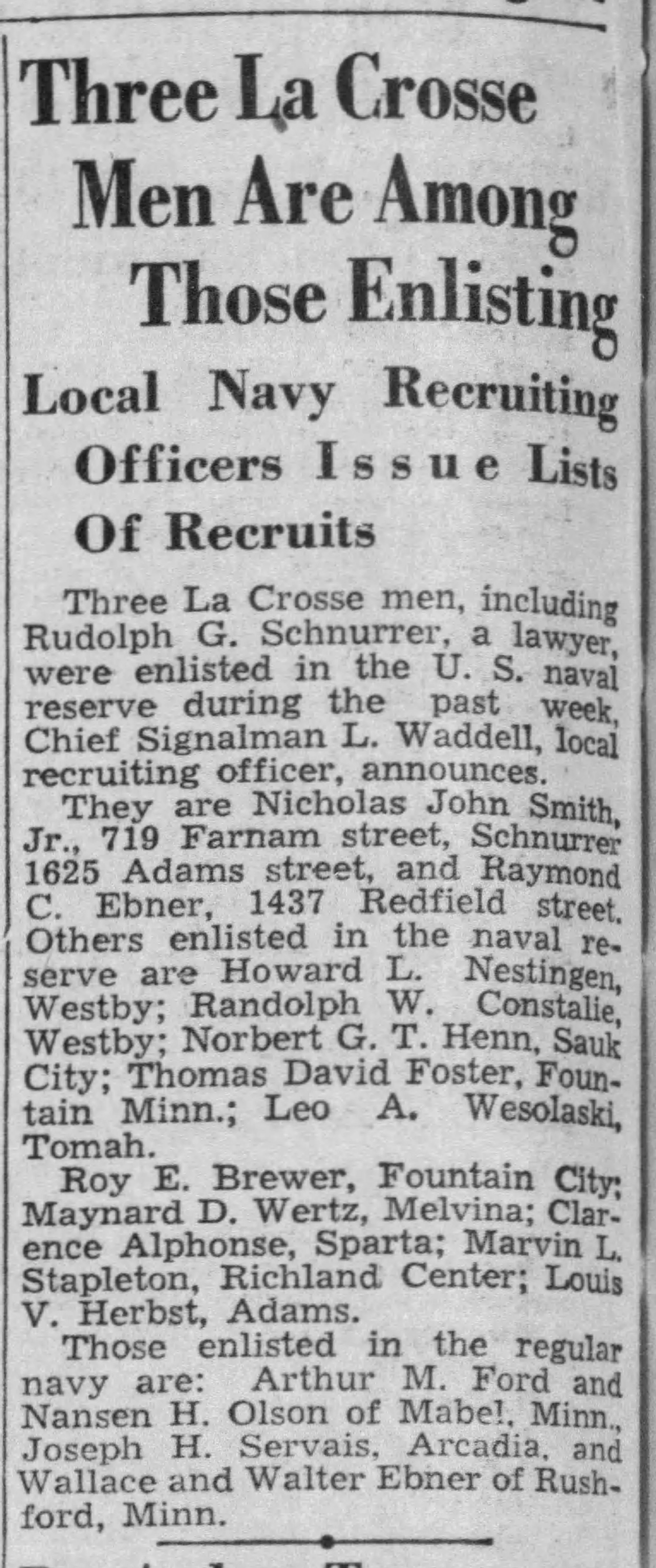La Crosse Tribune 03/01/1942