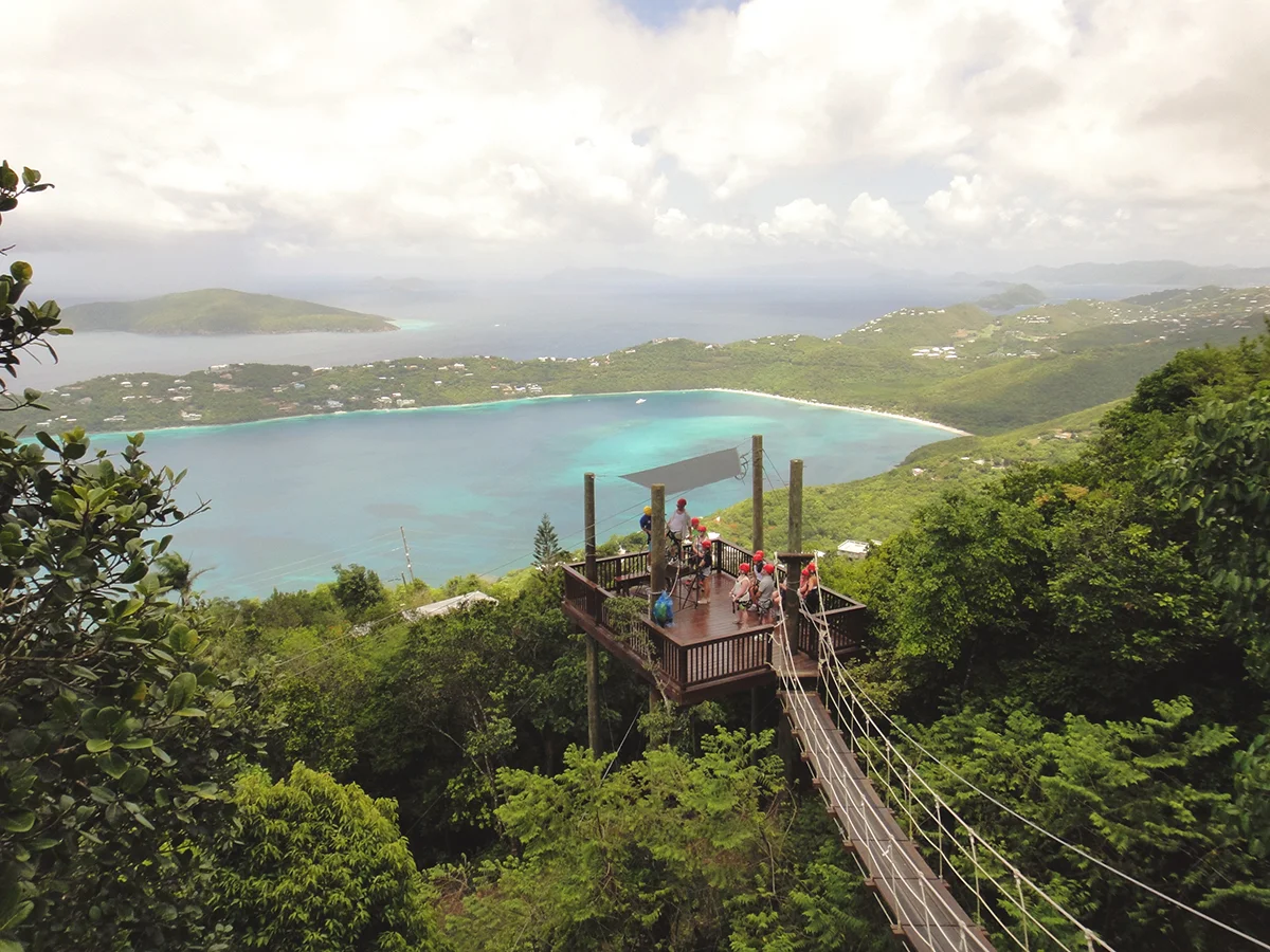 One of the zipline posts