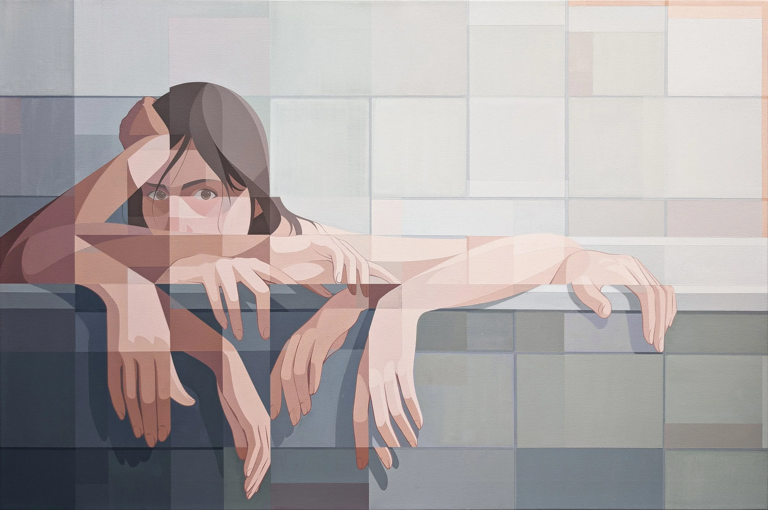   Nothing Stays Still  Acrylic painting on stretched canvas 24" x 36" x 1.5" (~61 x 91cm) (Available) 